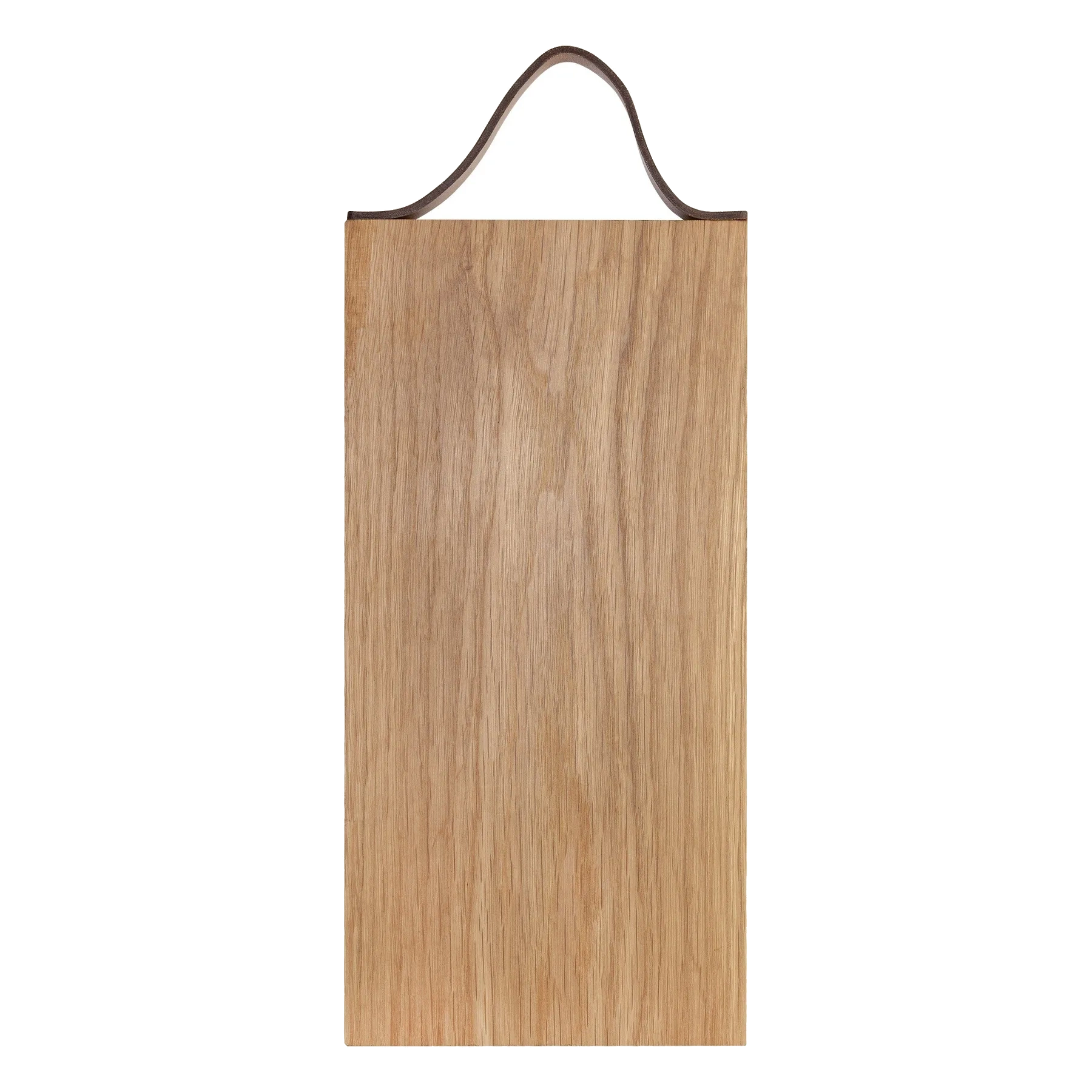 Plank met leren handvat eiken 33x16 cm – productfoto