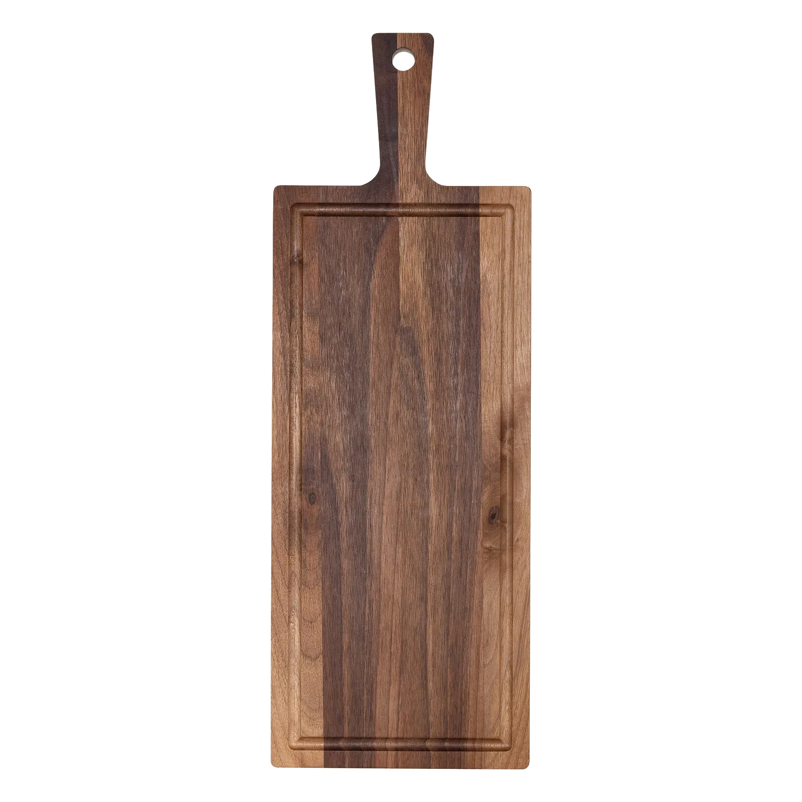 Plank met handvat walnoot 48x17 cm – productfoto