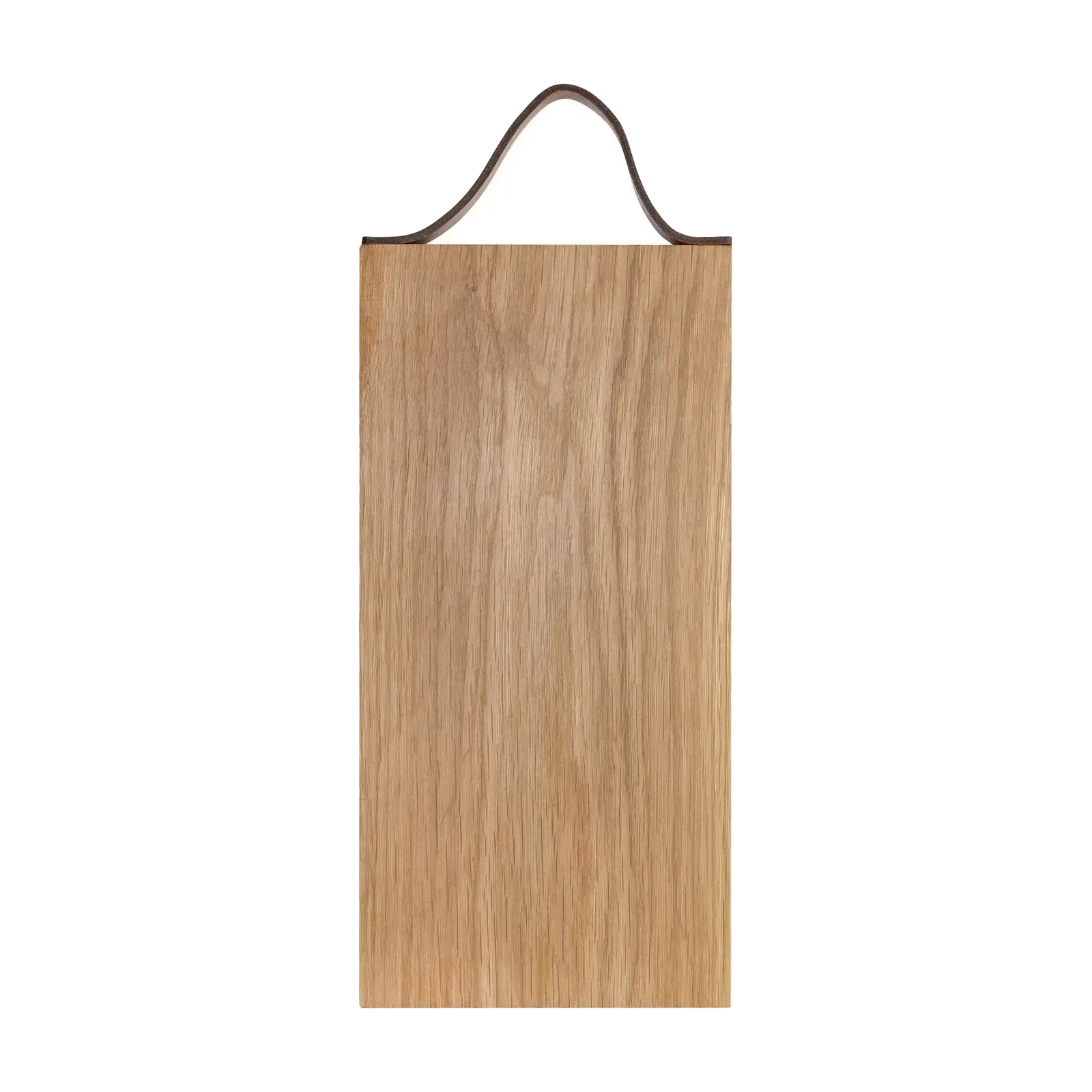 Plank met leren handvat eiken 33x16 cm – productfoto