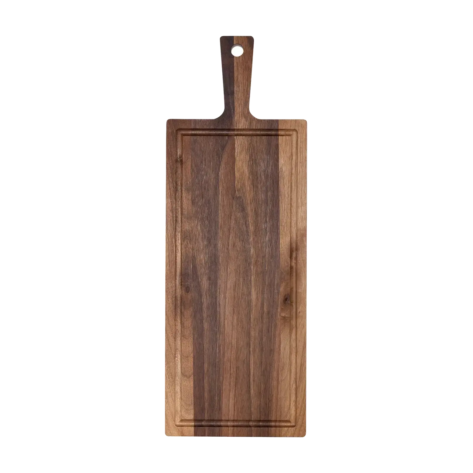 Plank met handvat walnoot 48x17 cm – productfoto